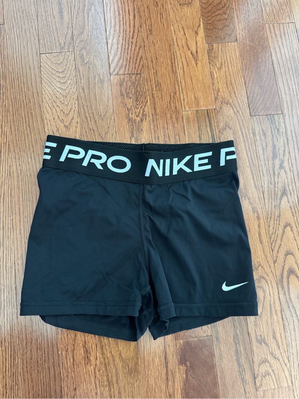 Nike Black Nike Pros Training Compression Shorts with White Logo